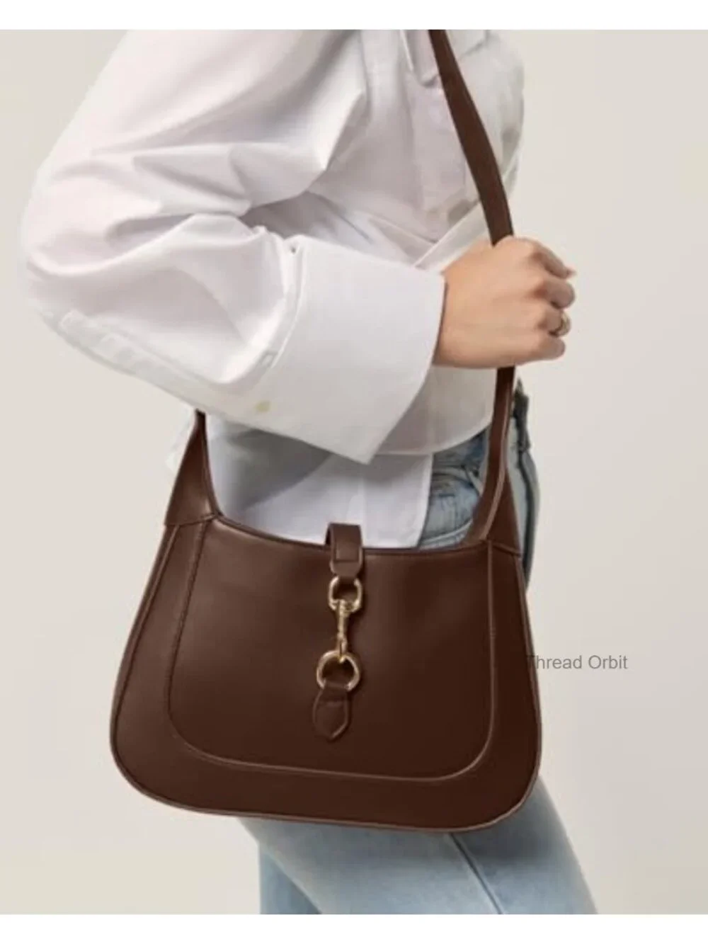 Vegan Leather Hobo Shoulder Bag with Crossbody Strap Zip Closure